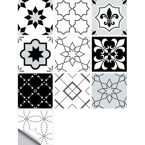 Ensemble de 10 panneaux adhésifs en PVC patchwork, papier peint 20x20cm zm-06-005 (1/5)