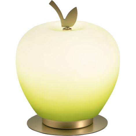 Lampe De Table Wendy, Led Intégrée 8 W, Lumière Verte 3000 K, Laiton Satiné, Variateur Tactile, Verre Soufflé - Design Élégant (1/3)