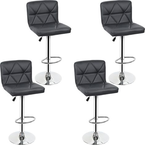 Sedia da bar con schienale obliquo a traliccio, 4 pcs, grigio, elegante