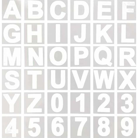 Lot de 36 pochoirs en plastique réutilisables pour bois, mur, tableau noir, apprentissage de la peinture, décoration d’intérieur, projets artistiques scolaires - 10,16 cm (1/5)