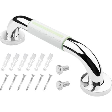 30 cm langer Haltegriff für Toilette, rutschfest mit Leuchtstoffröhre, Haltegriff aus Edelstahl für Dusche und Badewanne, Handlauf aus Edelstahl für Senioren/Behinderte/Kinder