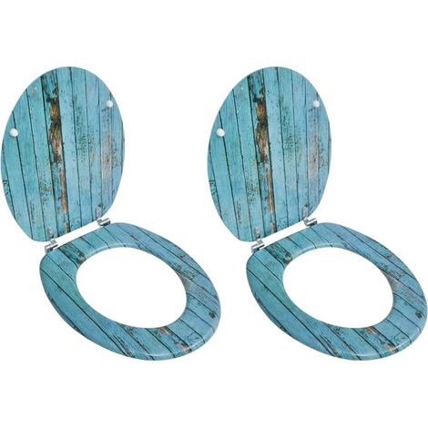 Toilet Seats with Lids 2 pcs MDF Old Wood vidaXL