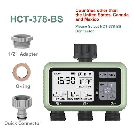Eshico 2024 3-fach digitale Bewässerungsuhr, HCT-378-BS mit digitaler Programmierung, für den Garten (1/5)