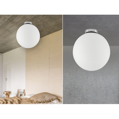 Kleine Deckenleuchte CITY 1 flammig Glaskugel Opal Weiß, Ø 20cm (1/5)