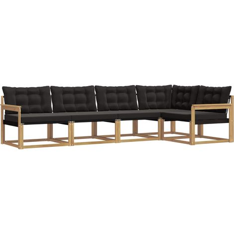 vidaXL Outdoor Sofa Set 5 pcs White and Black (1/5)