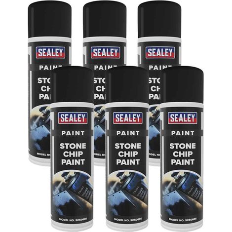 Sealey Stone Chip Paint 500ml - Pack of 6 SCS060