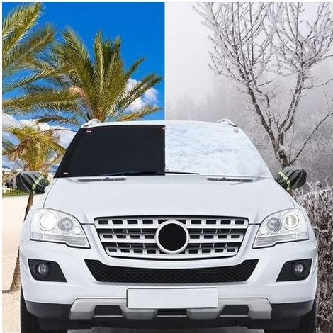 Couverture Pare-Brise de voiture,Magnétique Couverture de Pare-Brise Avant,Bâche Pare Brise,Repliable Pare-Soleil pour Pare-Brise,Universelle pour Voiture Anti Neige Glace Givre Soleil UV Poussi (1/5)