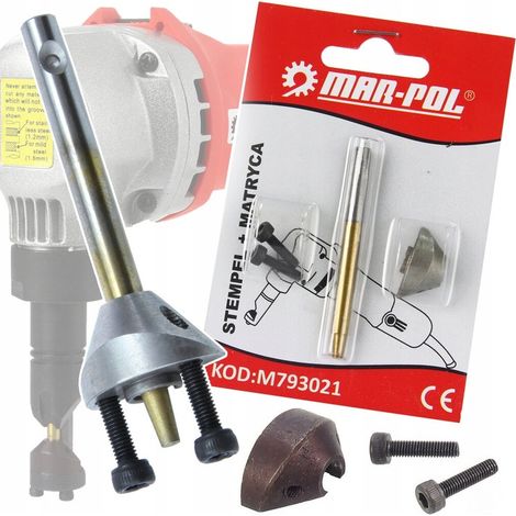 MATRICE + PUNZONE PER LAMIERA, FORBICI PER METALLI, COMPLETO
