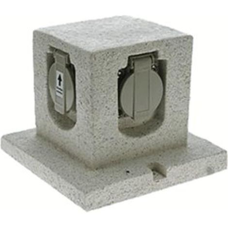 [NEUWERTIG] Heitronic 36315 Gartensteckdose Mehrfachsteckdose Verteiler Granit Grau Matt 5m B-Ware