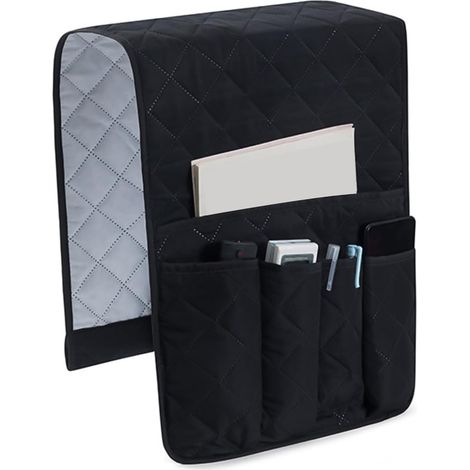 Organisateur D'accoudoir de Canapé,Design Multi-Poches,Support Antidérapant pour Canapé Inclinable avec 5 Poches pour Magazines,Collations,Livres,Stylos,Téléphone (1/5)