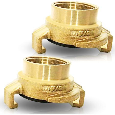 Raccord rapide Geka 3/4ʺ laiton – Lot de 2 Filetage femelle G3/4 Compatible Gardena & tuyau d’arrosage Étanche Eau potable 10 bar / 120 °C (1/5)
