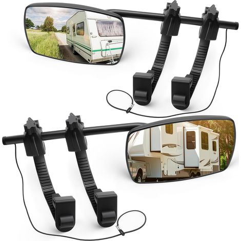 espejos retrovisores exteriores, espejos retrovisores para caravanas y coches, espejos retrovisores para autocaravanas, juego de 2 espejos universales para caravanas y coches (1 par) (1/5)