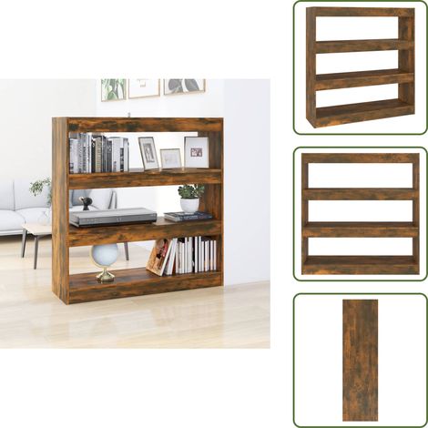 Scaffale per libri - vidaXL Libreria/Divisorio Rovere Fumo 100x30x103 cm - Libreria per DVD