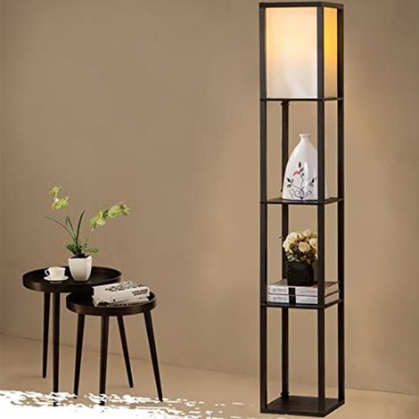 Lampadaire avec 3 Etagères de Stockage 1,6M Design Scandinave Lampe pour Chambre et Salon (Ampoule non inclus) (1/5)