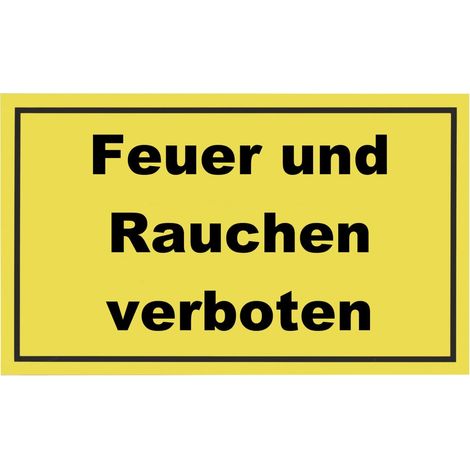 Conmetall Hinweisschild Feuer und Rauchen verboten 30 x 20 cm
