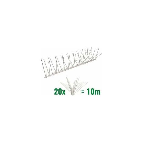 10 mètre pics anti pigeons 4 rangées en polycarbonate - solution de qualité pour contrôle des oiseaux (1/4)