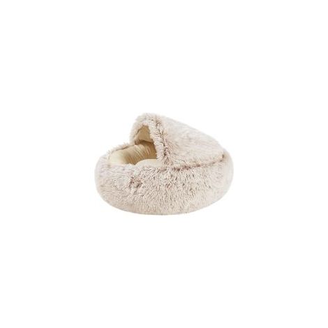 Flauschiges Katzenbett, rund, weiches Plüsch, Höhle mit Kapuze (1/5)
