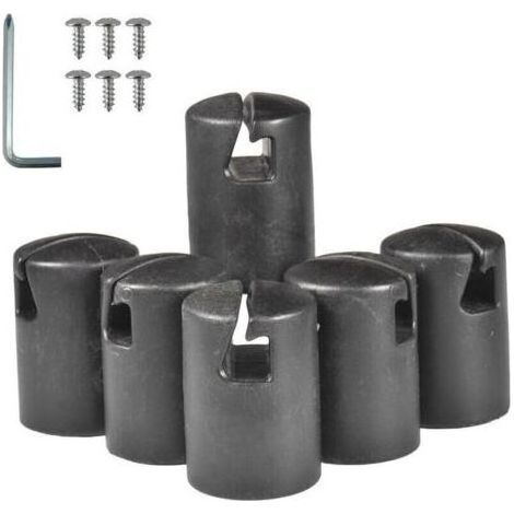 ALLIANDISBouchons de Tube de Trampoline – Embouts épais et durables pour poteaux de Trampoline, Protection de Remplacement pour système d'anneaux supérieurs en tôle d'acier Plate, Noir, (1/4)