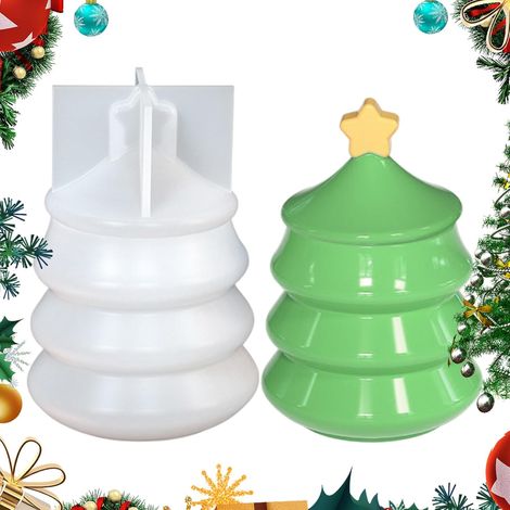 Moule en Silicone Arbre De Noël pour Pot  Forme en Silicone pour Béton,Moule À Résine Époxy  pour Événements À Thème Loisirs Créatifs Enseignants Bricolage Projets (1/5)