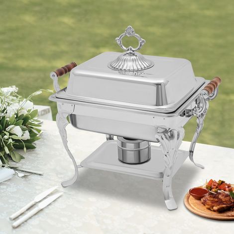 Ensemble classique de réchauds en acier inoxydable Réchaud à moitié format Réchaud de buffet Réchaud de restauration (1/5)
