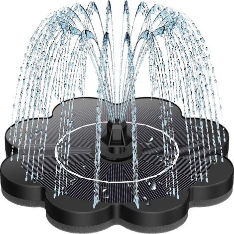 Fontaine Solaire 3.5W Fontaine Solaire Exterieure de Jardin, 2025 Upgrade Pompe Solaire Bassin Exterieur avec 8 Buse pour Bain d'oiseau, Étang, Piscine, Patio, Décoration de Jardin (Noir) (1/5)