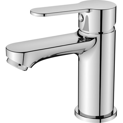 Waschtischarmatur Niederauslauf Einhebelmischer Zink‑Messing KTW‑zertifiziert Bad Waschbecken Mischbatterie Kalt‑Warmwasser Chrom (1/5)