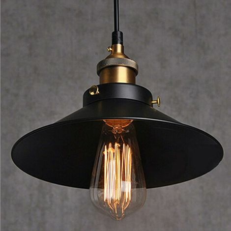 E27 Métal Retro Suspension Luminaire Vintage Plafonniers Lustre Eclairage de Plafond Edison Culot E27 Noire Luminaires Plafonnier Suspension Luminaires Lampe (1/5)