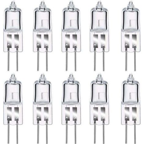 Enowelir Lot de 10 Ampoules Halogènes G4 12V 20W 2800K Blanc Chaud Transparentes Classe Énergétique C (1/4)