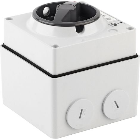 Wasserdichter Außenschalter mit Trennfunktion, staubdicht, Drehschalter mit Ein/Aus-Anzeige, 250 V (4P20A) (1/5)
