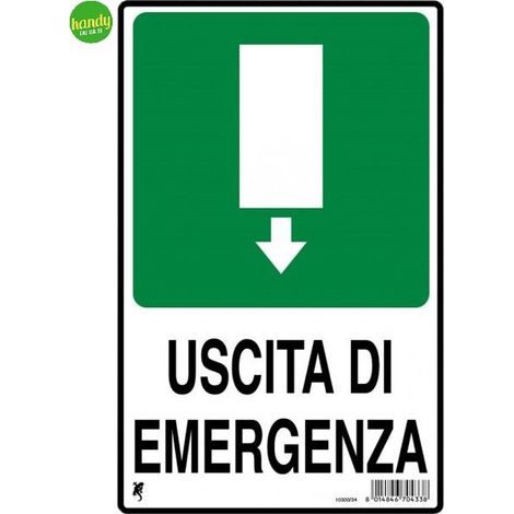 Cartello 3M uscita di emergenza 30 x 20 cm