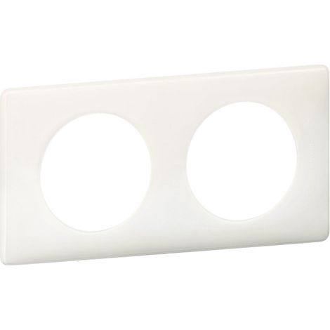 Legrand – Plaque de finition Céliane 2 postes blanc – Montage horizontal/vertical – Entraxe 71mm – Compatible support universel (1/6)