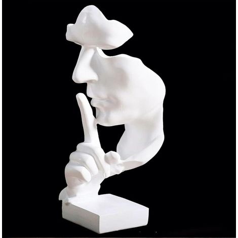 Silence Is Golden Sculpture Moderne Abstraite, Art Minimaliste, Décoration Salon, Chambre, Cadeau, Vivid Blanc (1/5)