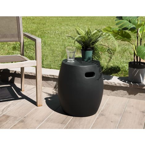HECTOR - Table d'appoint de jardin ronde béton 43x43 cm noir (1/5)