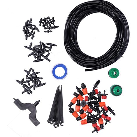 85 Pièces Système d'Irrigation Jardin avec Pulvérisateur Brumisateur, Kit Goutte-à-Goutte, Tuyau 10m et Raccord en T