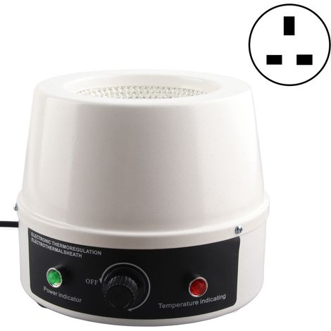 Manteau chauffant électrique de laboratoire, jaquette chauffante thermostatique 500mL 250W 220V avec prise UK, régulation de température (1/5)