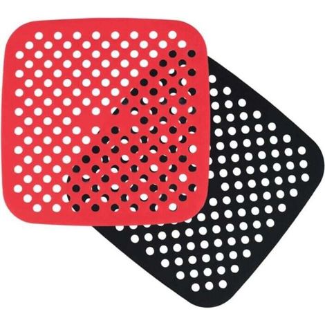 Tapis Pour Friteuse À Air - 19 Cm - Silicone Alimentaire - Compatible Paniers Carrés Jusqu'à 5,7 Qt - 2 Pièces (1/4)