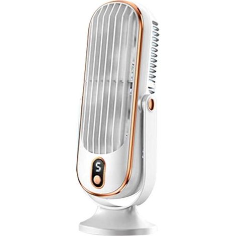 Klappbarer, blattloser Turmventilator mit 720°-Drehung, leiser Oszillationsbetrieb mit 5 Modi, energieeffizient, ideal für Schlafzimmer und Büro, Weiß (1/5)