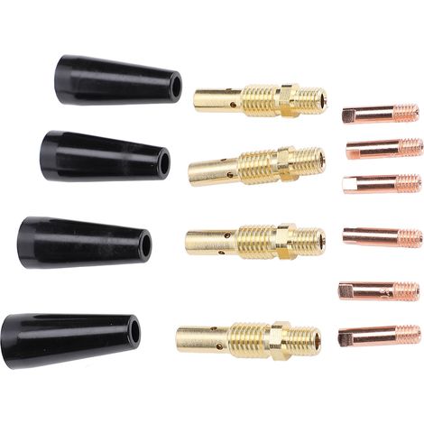 Kit de 48 buses à fil fourré sans gaz pour pistolet de soudage MIG, accessoire KP1939-1 : buses à fil fourré, embouts de 0,9 mm, diffuseurs de gaz (1/5)