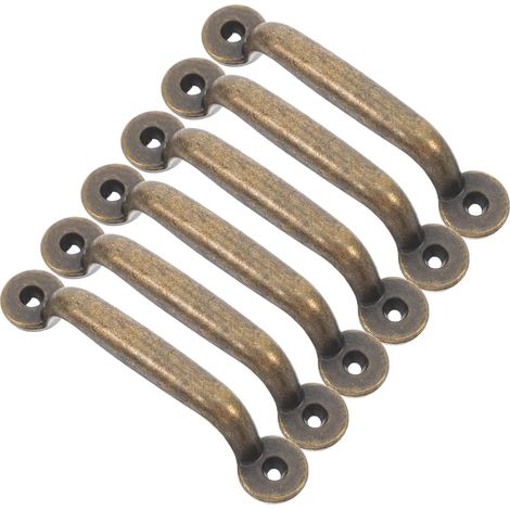 Lot de 6 poignées de meuble vintage en bronze poignées de (1/5)
