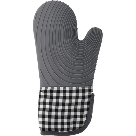 Gants de cuisine en silicone et coton résistants à la chaleur, compatibles avec le four à micro-ondes, pour la cuisson, la pâtisserie et les grillades. (1/5)