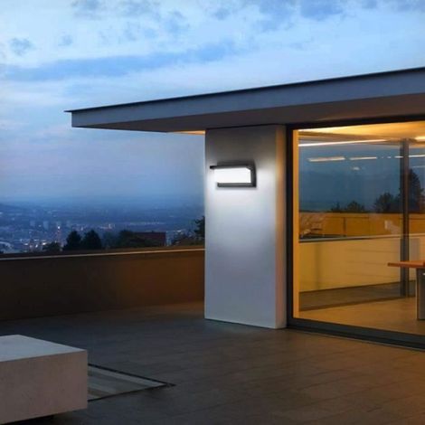 Applique Murale Extérieur Moderne,LED 18W Étanche IP65 En Aluminium,Anthracite Eclairage,Décoration Lumière,Pour Cour Jardin (1/4)