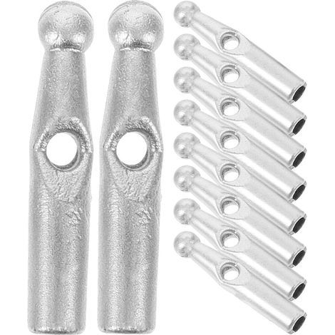 10 perles de fixation pour parapluie pliant en plastique, pour réparer les baleines de parapluie.-2.00X0.40X0.40CM-Silver (1/4)