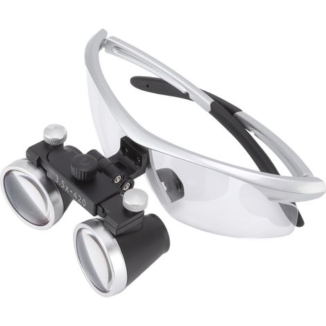 Lunettes Loupe Frontale 3.5x avec Boîtier, Visière de Grossissement pour Chirurgie Dentaire, Bijouterie et Identification (1/5)