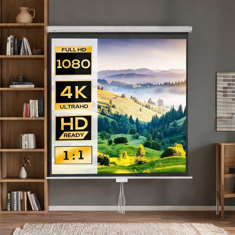 Écran de projection 99 pouces blanc toile 4K avec trépied (1/5)