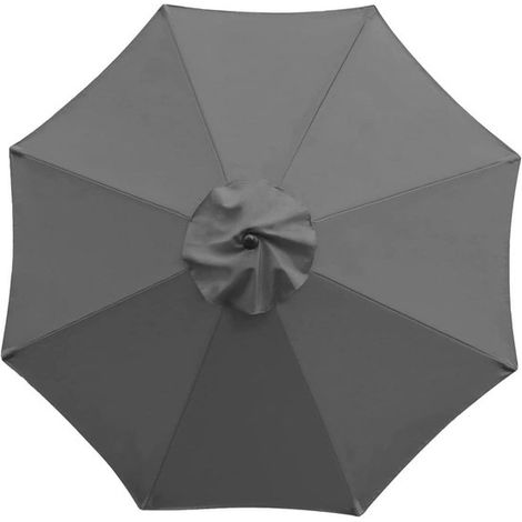 Housse de parasol de remplacement - 3 mètres 8 poteaux - Gris - Protection du jardin - Étanche et résistant aux UV (1/5)