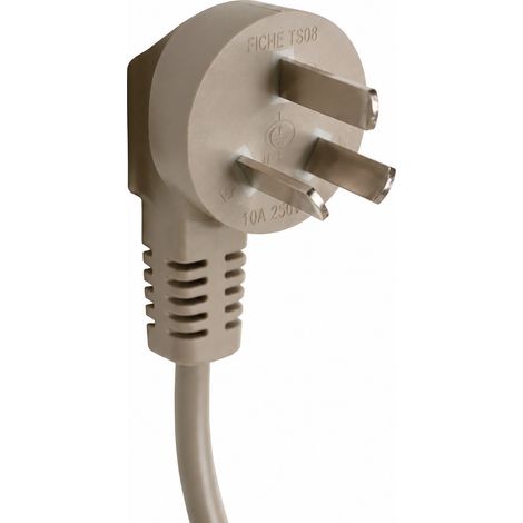 Câble d'alimentation fiche 3 broches standard GB 200V 7.5A connecteur C13 50 g réf 3496 50 g – Livraison gratuite
