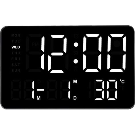 Réveil électronique multifonctionnel simple à LED, horloge de chevet, horloge numérique simple GH0722, lumière blanche