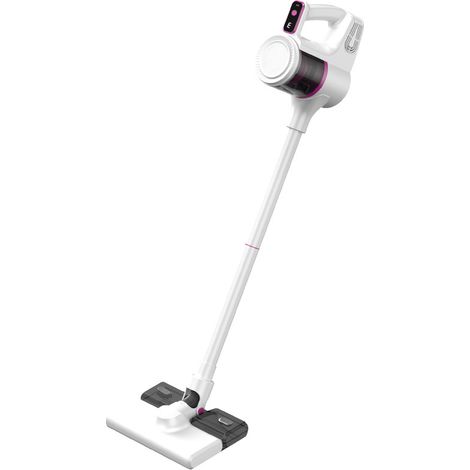 Aspirateur Balai Sans Fil 3-en-1 avec Fonction de Lavage, Aspiration Réglable sur 3 Niveaux, Autonomie Longue, Kit avec Brosses pour Sols, Acariens et Meubles(Blanc) (1/2)