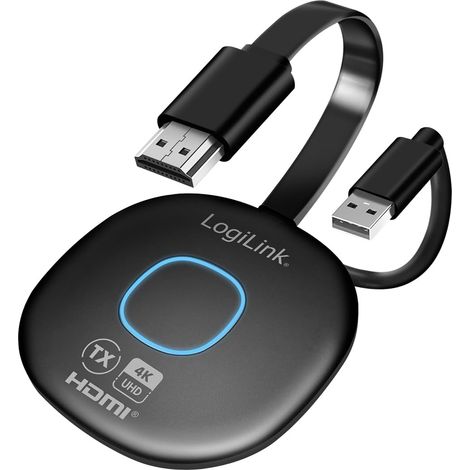 Transmetteur HDMI sans fil - Logilink - 4K @ 60 Hz - 50 m portée - Wi-Fi - HDMI 2.0 - 802.11ac - Noir - 8.2x11.5x2.7 cm