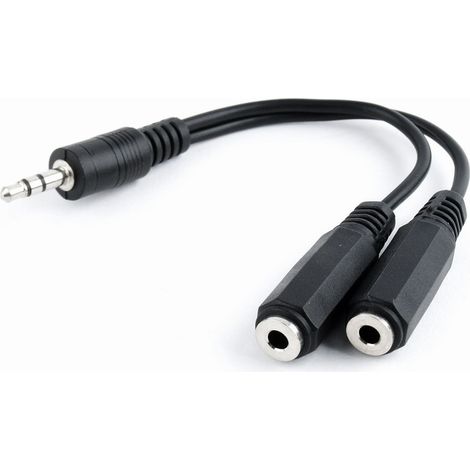 Cable de audio divisor 3.5mm, blanco, 0.10m